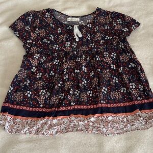 Abercrombie & Fitch Floral Short Sleeve Blouse